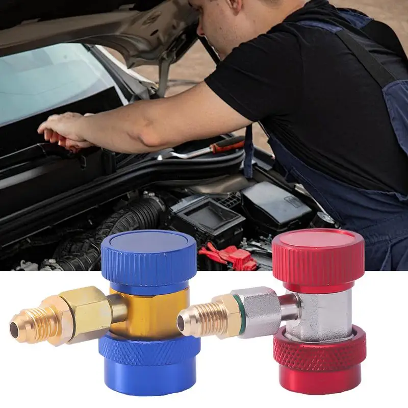 R134a Quick Coupler Adapter R134a Conversion 1/4 Flares Compressor Replacement Adjustable High Pressure And Low Pressure 
R134a Quick Coupler Adapter R134a Conversion 1/4 Flares Compressor Replacement Adjustable High Pressure And Low Pressure