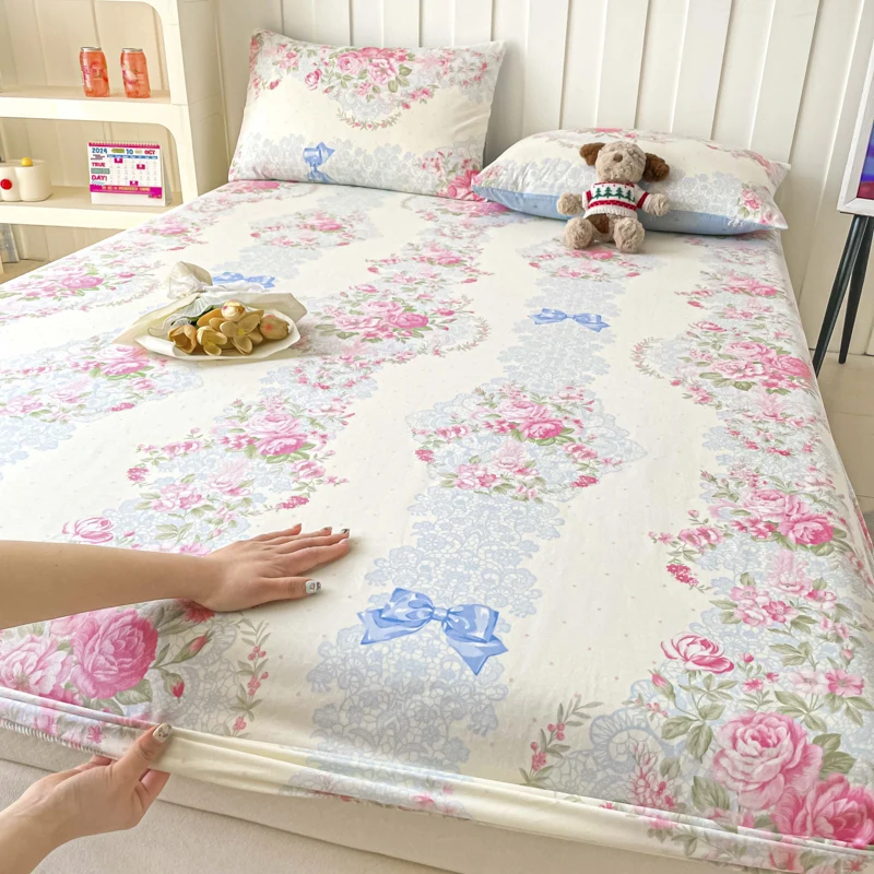 100%Cotton Fitted Bed Sheets with Elastic Band Flower Printed High Quality Bed Sheets Single/Queen/King Size Mattress Protector
100%Cotton Fitted Bed Sheets with Elastic Band Flower Printed High Quality Bed Sheets Single/Queen/King Size Mattress Protector