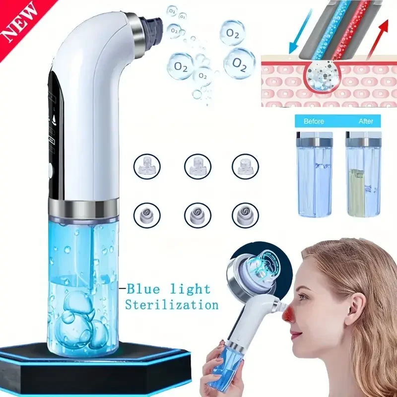 Rechargeable 6 Head Deep Pore Cleansing Device Electric Blackhead Vacuum Remover Facial Skin Care Tool For Acne Prone Skin
Rechargeable 6 Head Deep Pore Cleansing Device Electric Blackhead Vacuum Remover Facial Skin Care Tool For Acne Prone Skin