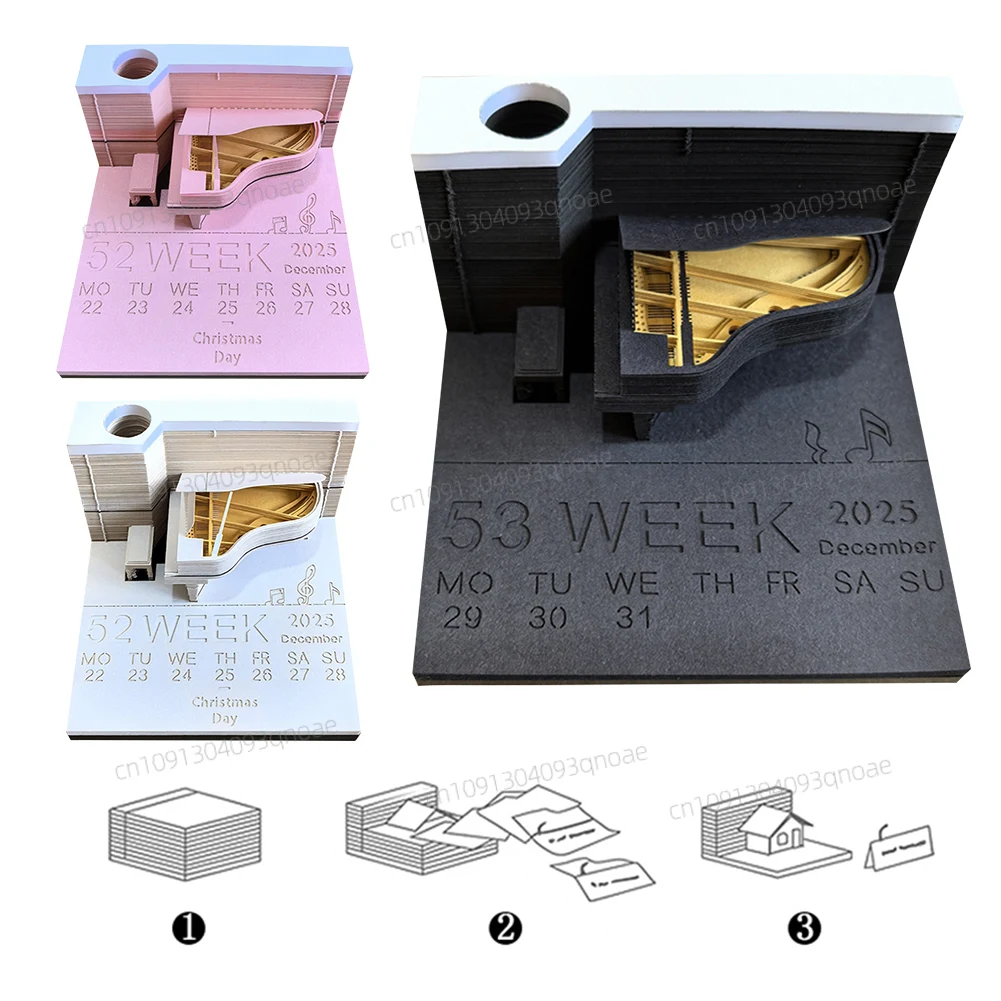 Piano Desk Calendar 2025 Creative Desk Calendar 3D Calendar Paper Carving Art Memo Pad Notepad Room Decor Gift
Piano Desk Calendar 2025 Creative Desk Calendar 3D Calendar Paper Carving Art Memo Pad Notepad Room Decor Gift