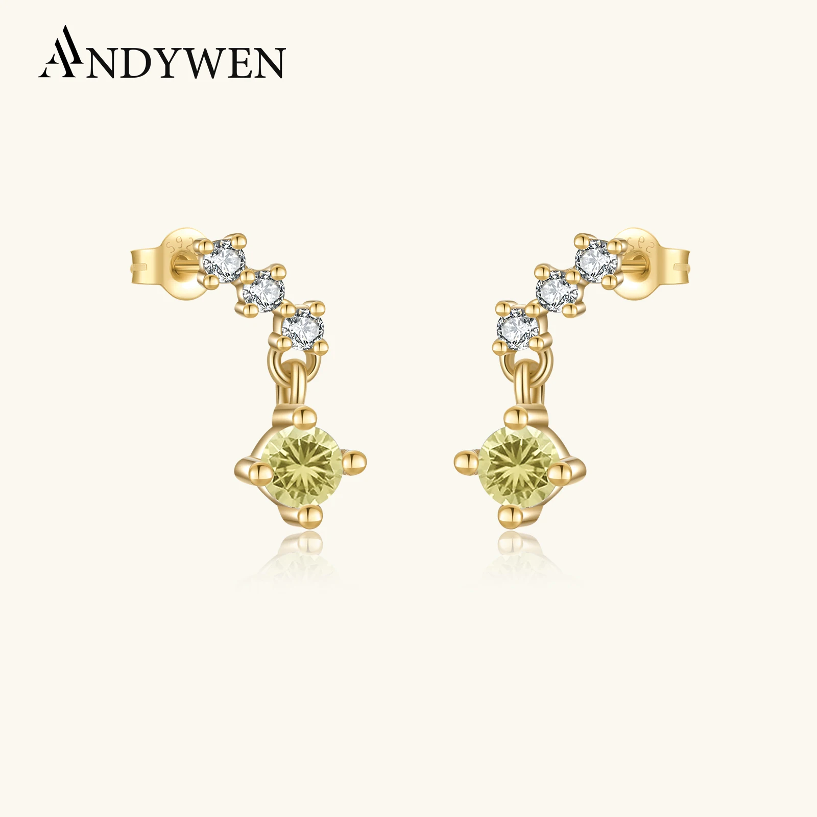 ANDYWEN серьги-гвоздики из стерлингового серебра 925 пробы с золотой линией, женские серьги-гвоздики с желтыми кристаллами, пирсинг Pendiente 2021, роскошные ювелирные изделия
ANDYWEN серьги-гвоздики из стерлингового серебра 925 пробы с золотой линией, женские серьги-гвоздики с желтыми кристаллами, пирсинг Pendiente 2021, роскошные ювелирные изделия