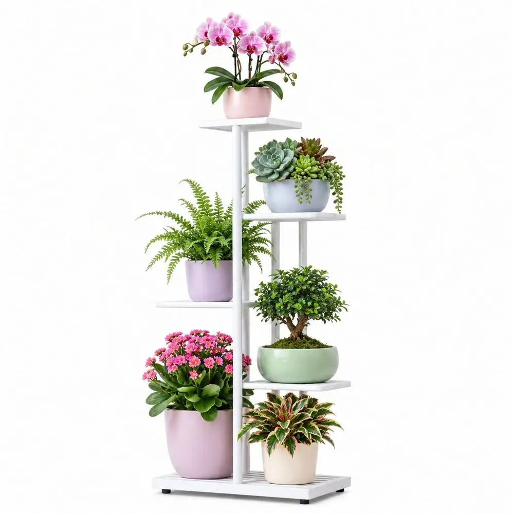 5 Tier White Metal Plant Rack Flower Stand Indoor Outdoor Multi Level Flower Pot Shelf For Balcony Living Room Courtyard Garden
5 Tier White Metal Plant Rack Flower Stand Indoor Outdoor Multi Level Flower Pot Shelf For Balcony Living Room Courtyard Garden