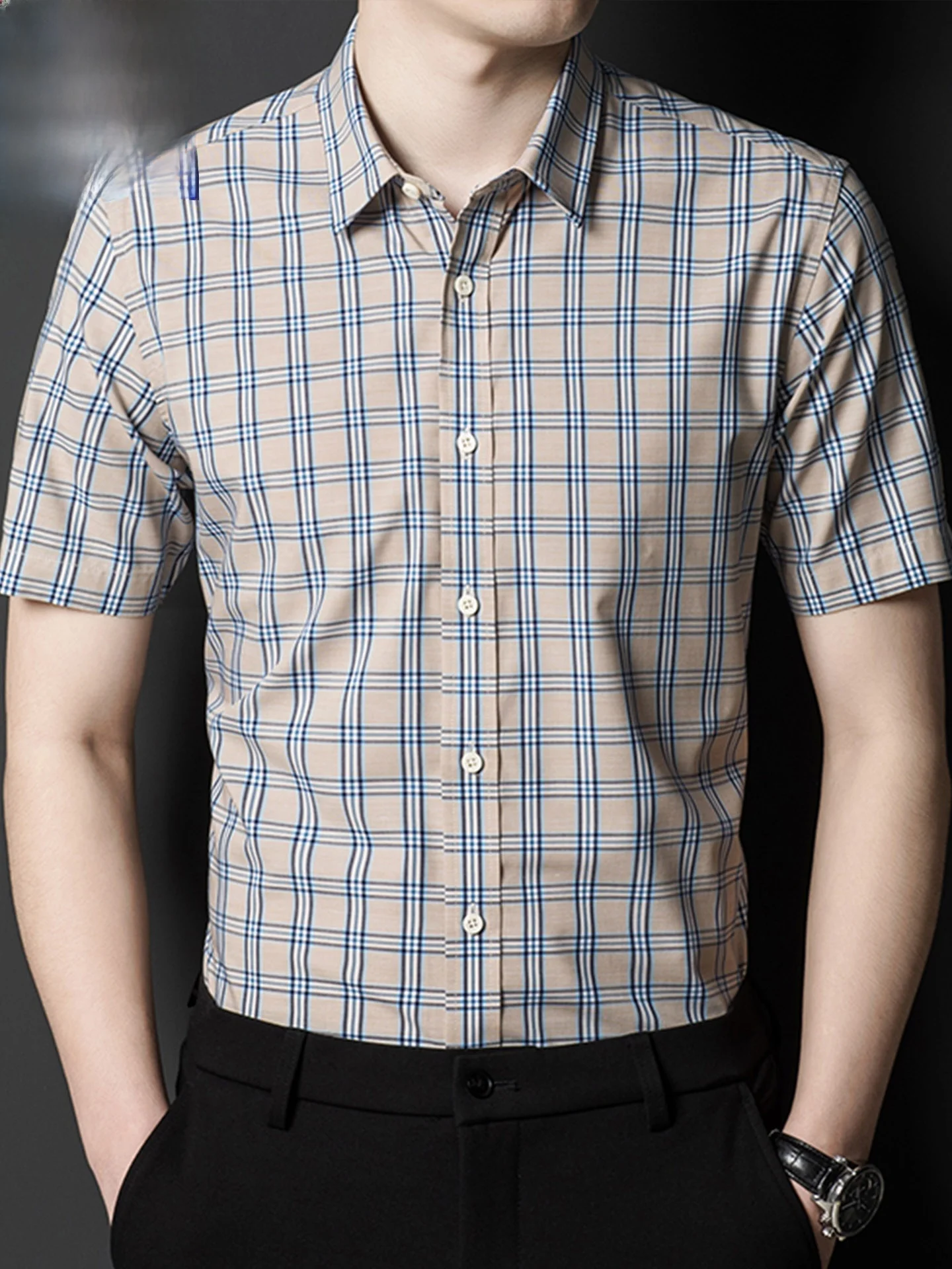 TUCANO Men's Ice Silk Short Sleeve Shirt Casual Summer Fashion Standard Fit Half Sleeve Checkered No Iron Business Casual Shirt
TUCANO Men's Ice Silk Short Sleeve Shirt Casual Summer Fashion Standard Fit Half Sleeve Checkered No Iron Business Casual Shirt
