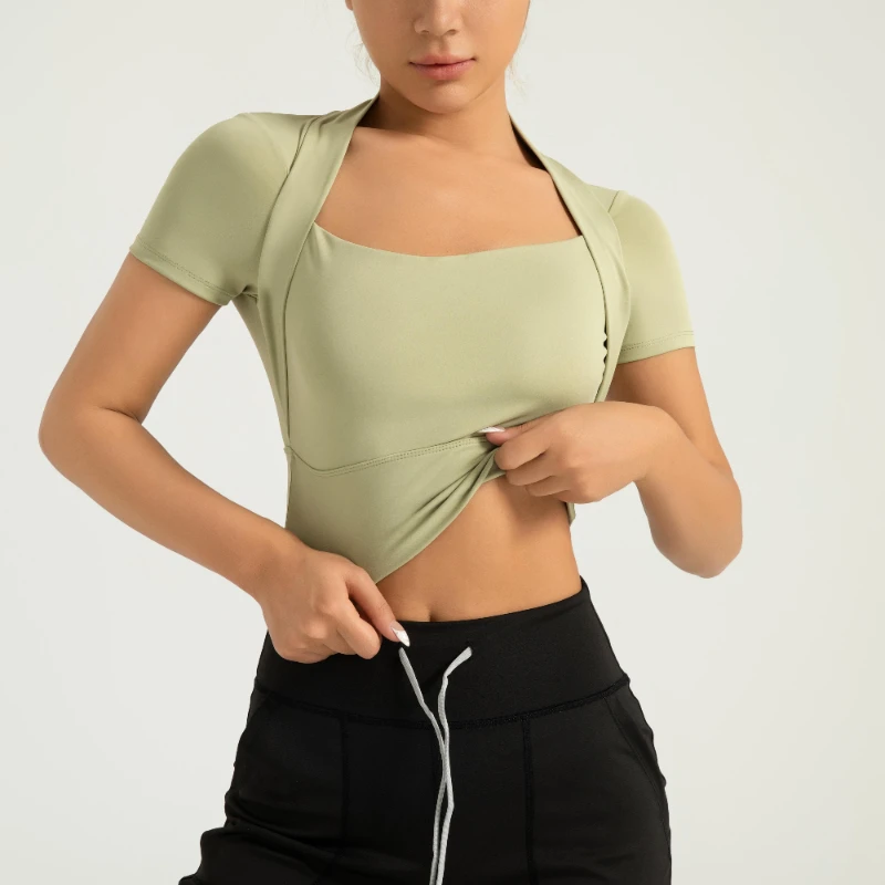 Crop Top Women Active Wear Gym T-shirts Shawl Yoga Short Sleeve No Bra Short Sleeve Sporty Woman Yoga Clothing MIML 2025 New
Crop Top Women Active Wear Gym T-shirts Shawl Yoga Short Sleeve No Bra Short Sleeve Sporty Woman Yoga Clothing MIML 2025 New