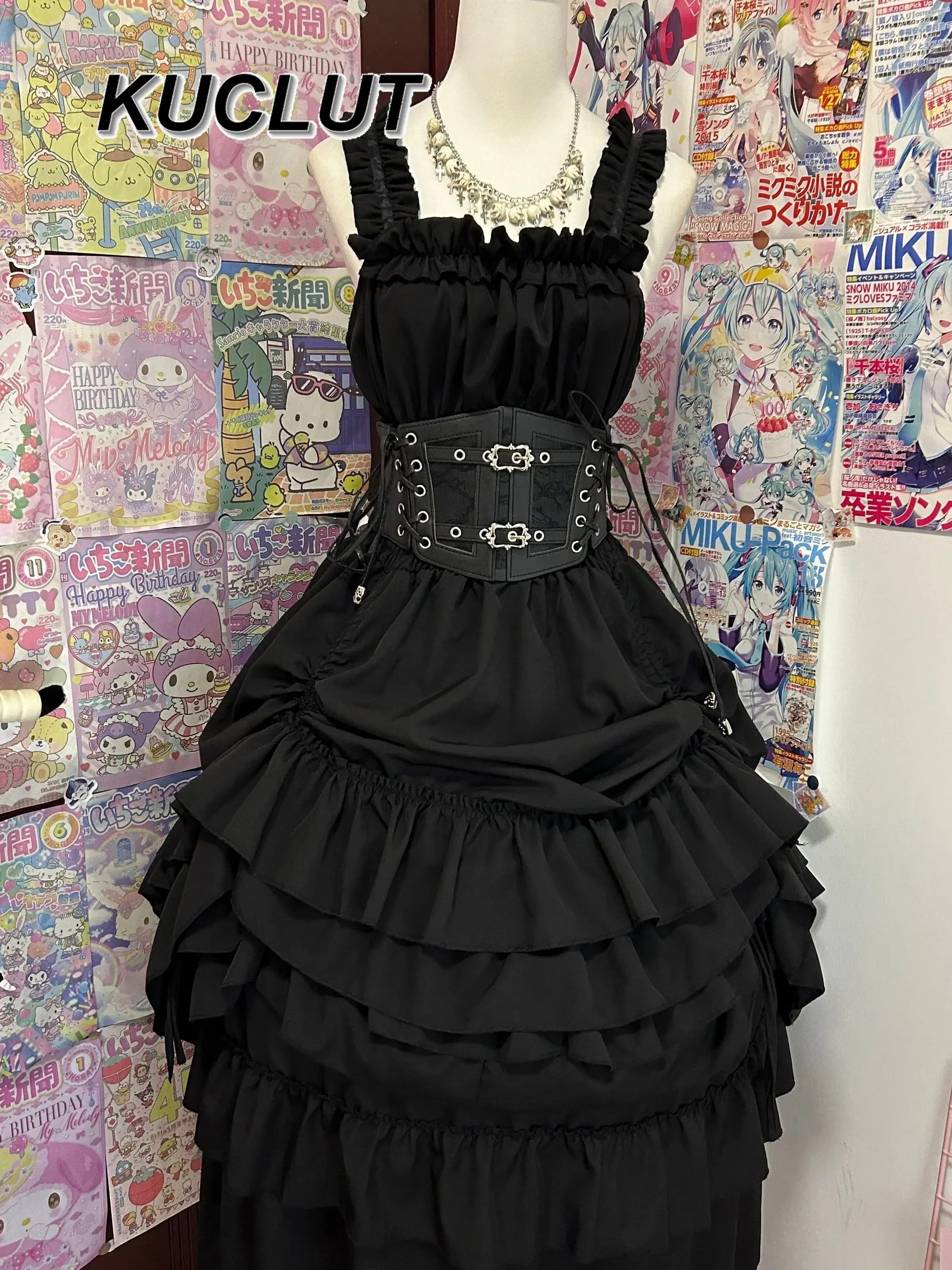 Punk Style Japanese Subculture Goth Lolita Dress Two-dimensional Vintage Elegant COS Black Dresses for Women Summer
Punk Style Japanese Subculture Goth Lolita Dress Two-dimensional Vintage Elegant COS Black Dresses for Women Summer