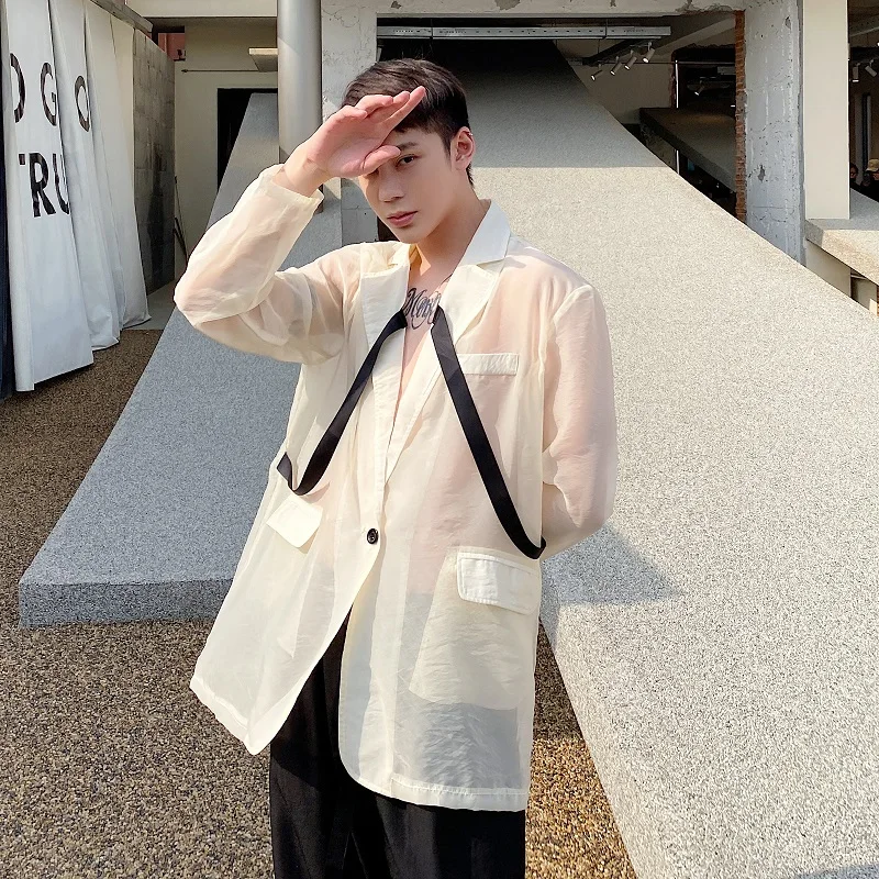 Runway Sle Transparent Men's Suiting Jaet Ele Stage Performance Sun Protection Outerwear Ogeea Fabric Casual Spring...
Runway Sle Transparent Men's Suiting Jaet Ele Stage Performance Sun Protection Outerwear Ogeea Fabric Casual Spring...