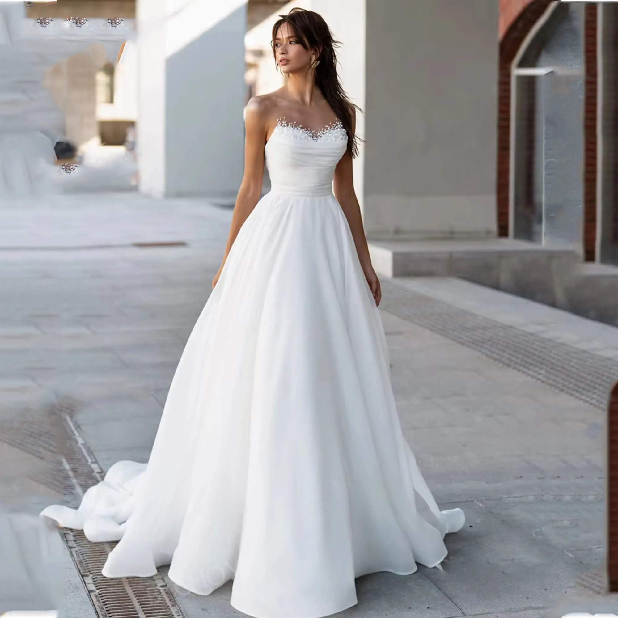 JEHETHE Vintage Wedding Dresses Pleat Robe Elegant Satin Off Shoulder A-Line Bridal Gowns Sleeveless Bride Dresses Customized
JEHETHE Vintage Wedding Dresses Pleat Robe Elegant Satin Off Shoulder A-Line Bridal Gowns Sleeveless Bride Dresses Customized