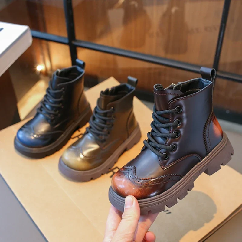 Children's Winter Boots for Boy Autumn Winter Retro Kids Ankle Leather Boots Fashion Girls Thickened Warm Cotton Boots Round-toe
Children's Winter Boots for Boy Autumn Winter Retro Kids Ankle Leather Boots Fashion Girls Thickened Warm Cotton Boots Round-toe