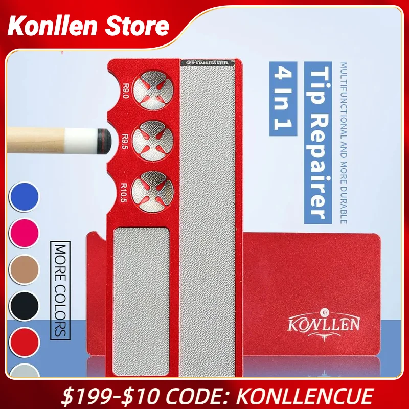 Konllen 4 in 1 Billiard Pool Cue Tip Shaper with Multifunction Professional Metal Snooker Pool Cue Burnisher Repair Tool
Konllen 4 in 1 Billiard Pool Cue Tip Shaper with Multifunction Professional Metal Snooker Pool Cue Burnisher Repair Tool