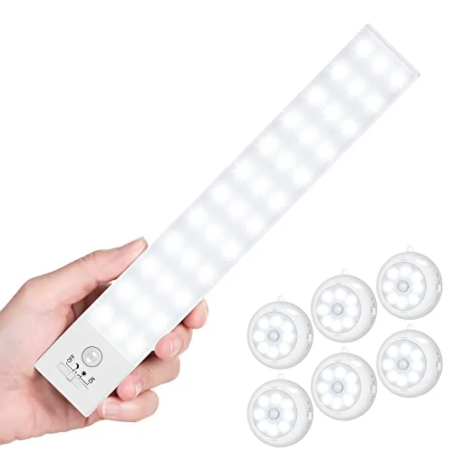 6 Pack Motion Sensor Light Indoor + 1 Pack 36 LED Closet Lights Battery Powered LED Lights, Super Bright Under Cabinet Lighting
6 Pack Motion Sensor Light Indoor + 1 Pack 36 LED Closet Lights Battery Powered LED Lights, Super Bright Under Cabinet Lighting