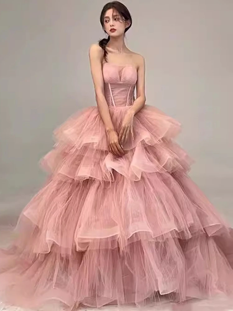 Pink Evening Gown Strapl Long Dr Wedding Dr Adult Performance Princ Escape Morning Robe Korean Sle A-Line Skirt
Pink Evening Gown Strapl Long Dr Wedding Dr Adult Performance Princ Escape Morning Robe Korean Sle A-Line Skirt
