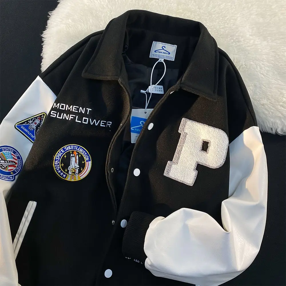 American street trendy brand jacket female 2023 new trend ins spring autumn couple outfit color matching label baseball jackets
American street trendy brand jacket female 2023 new trend ins spring autumn couple outfit color matching label baseball jackets