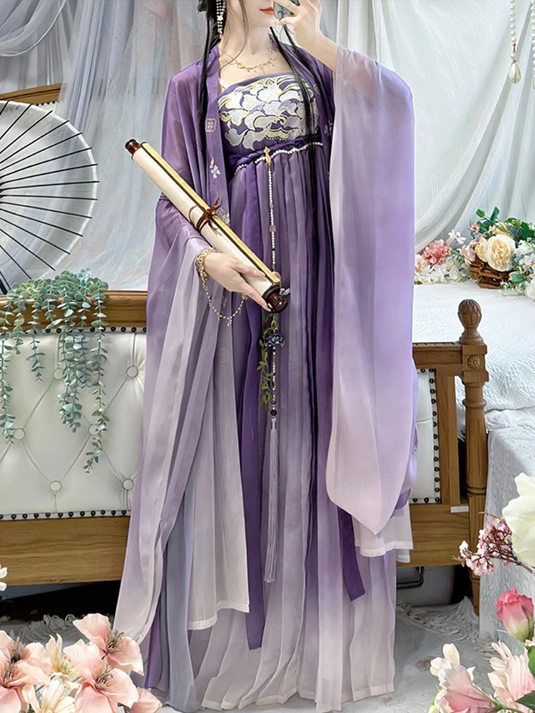 JC27 Purple Hanfu Female Chest-length Big Sleeve Embroidery Daily Fairy Dance Dress Spring Summer Autumn Ancient Costume
JC27 Purple Hanfu Female Chest-length Big Sleeve Embroidery Daily Fairy Dance Dress Spring Summer Autumn Ancient Costume