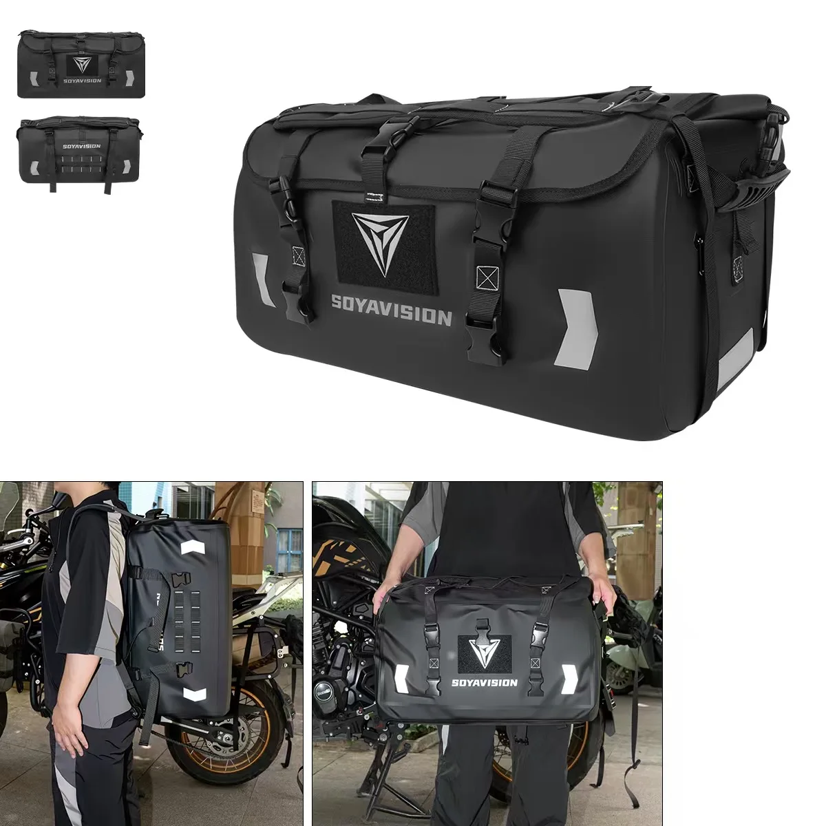 SOYAVISION Universal Motorcycle Waterproof Tail Bags Durable Rear Moto Seat Bag High Capacity Riding Motocross Outdoor Bag
SOYAVISION Universal Motorcycle Waterproof Tail Bags Durable Rear Moto Seat Bag High Capacity Riding Motocross Outdoor Bag