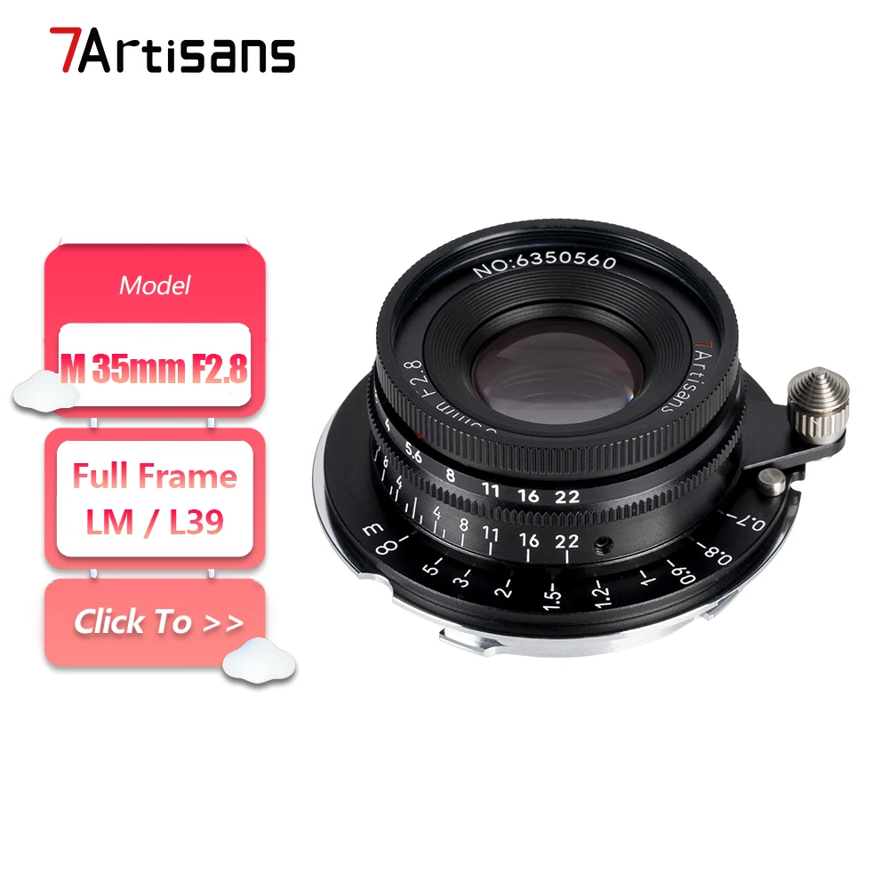 7artisans Full Frame M 35mm F2.8 Large Aperture Standard Prime Camera Lens for Humanitie Photography with Leica M L39 Mount
7artisans Full Frame M 35mm F2.8 Large Aperture Standard Prime Camera Lens for Humanitie Photography with Leica M L39 Mount