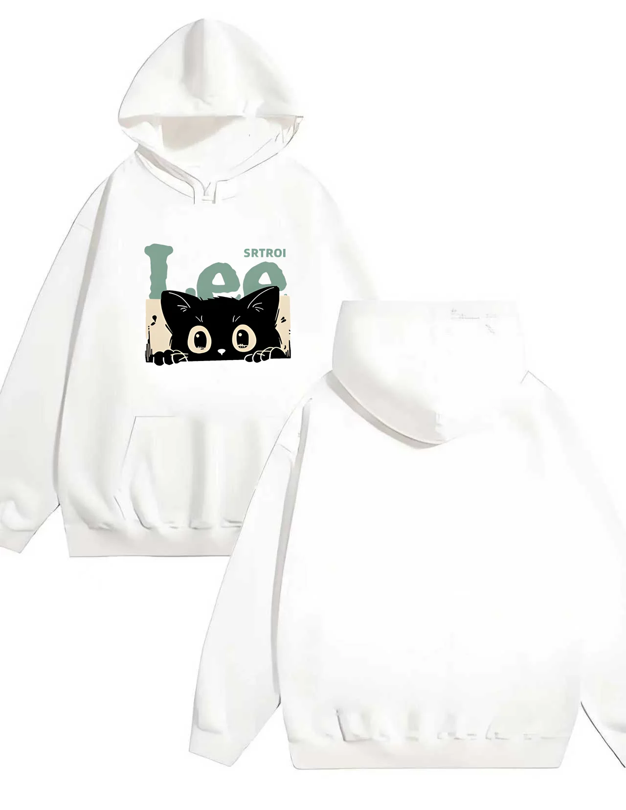 Cute Black Cat Lee Letter Print 330G heavy - duty hooded sweatshirt Casual Animal Hoodie
Cute Black Cat Lee Letter Print 330G heavy - duty hooded sweatshirt Casual Animal Hoodie