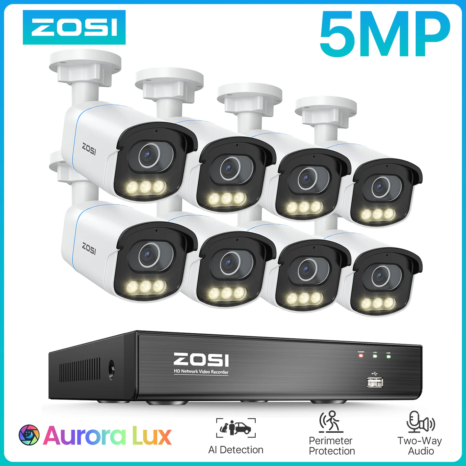 ZOSI 8CH 5MP POE CCTV Security Camera System Home Video Surveillance NVR Kit True Color Night Vision Outdoor IP Camera Set
ZOSI 8CH 5MP POE CCTV Security Camera System Home Video Surveillance NVR Kit True Color Night Vision Outdoor IP Camera Set