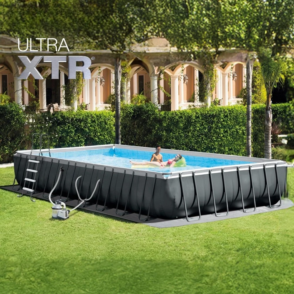 Above Ground Swimming Pool Set 32ft x 16ft x 52in with Sand Filter Pump and Inflatable Lounger Cooler
Above Ground Swimming Pool Set 32ft x 16ft x 52in with Sand Filter Pump and Inflatable Lounger Cooler