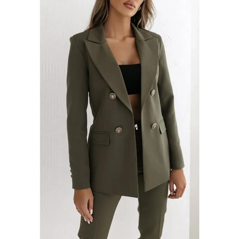 2025 Autumn and Winter Double-breasted Solid Color Fashion Small Blazer
2025 Autumn and Winter Double-breasted Solid Color Fashion Small Blazer