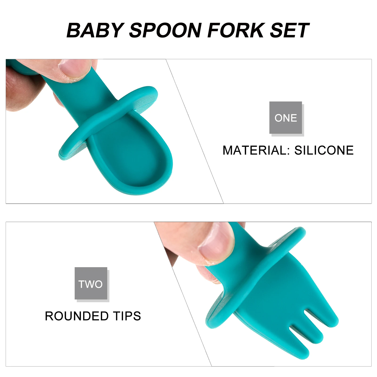 2 Pcs Silicone Short Fork Spoon s Forks Toddler Cutlery Feed Feeder Food Infant Spoons Material Child Feeding
2 Pcs Silicone Short Fork Spoon s Forks Toddler Cutlery Feed Feeder Food Infant Spoons Material Child Feeding