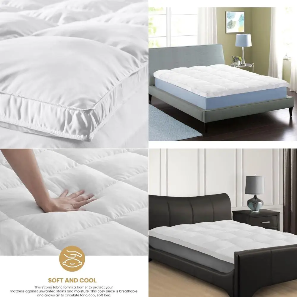 2-Inch Plush Cooling Mattress Topper, Down Alternative, Hotel-Quality, All-Season, Twin Size, White
2-Inch Plush Cooling Mattress Topper, Down Alternative, Hotel-Quality, All-Season, Twin Size, White