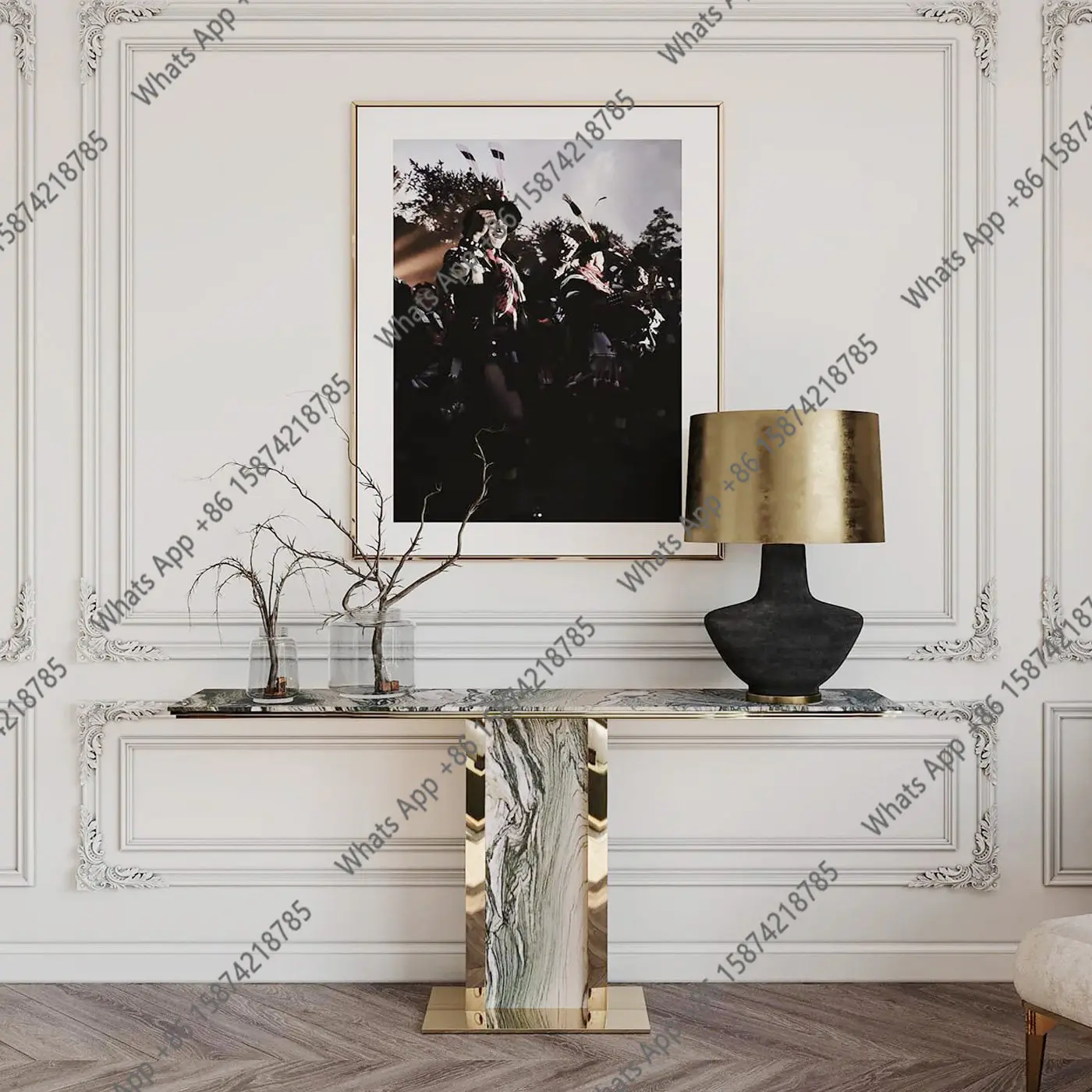 New Italian light luxury minimalist natural marble entrance platform designer high-end customized villa
New Italian light luxury minimalist natural marble entrance platform designer high-end customized villa