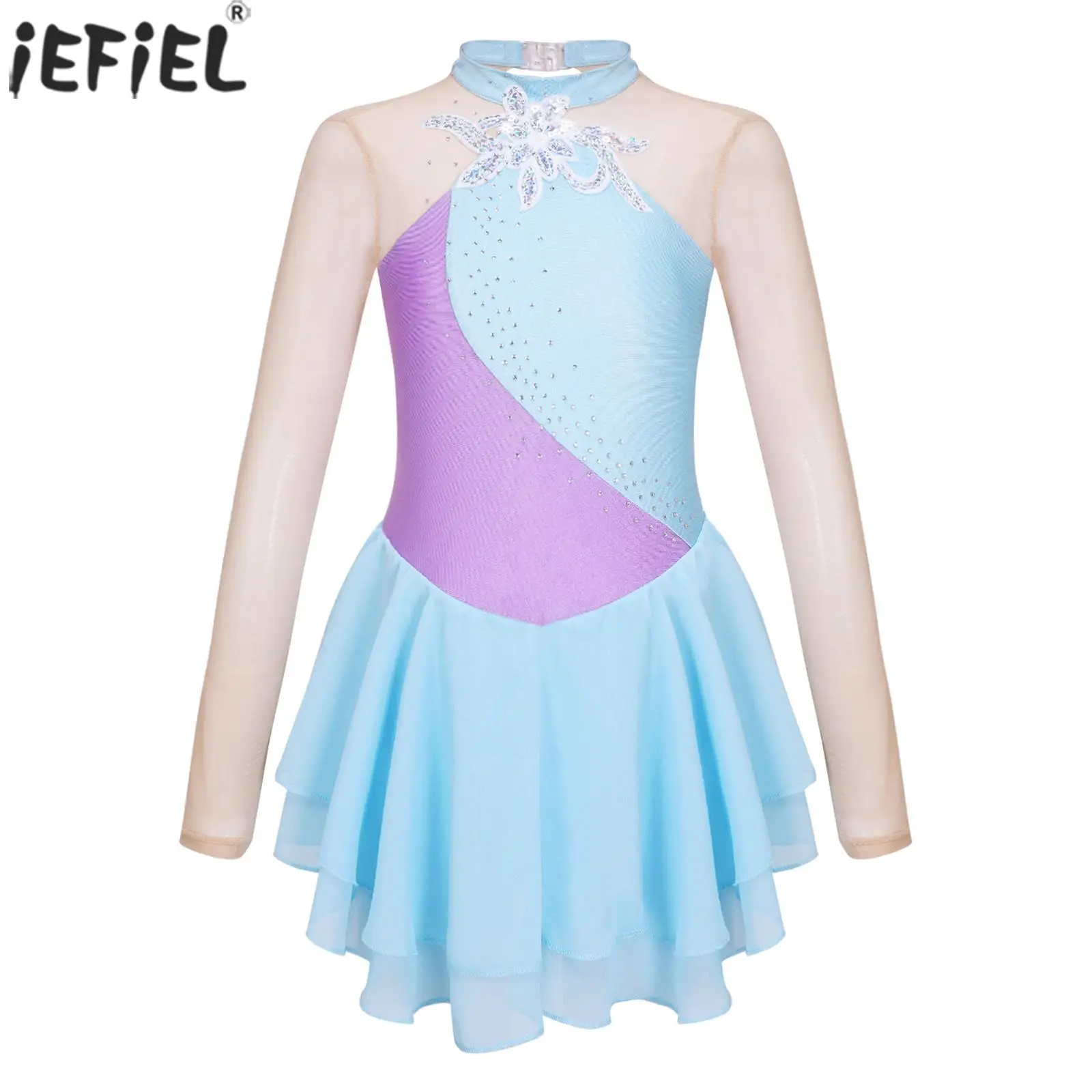 Kid Girls Shiny Rhinestone Sequins Floral Ballet Dance Dress Skirted Leotard Figure Ice Skating Competition Performance Costumes
Kid Girls Shiny Rhinestone Sequins Floral Ballet Dance Dress Skirted Leotard Figure Ice Skating Competition Performance Costumes