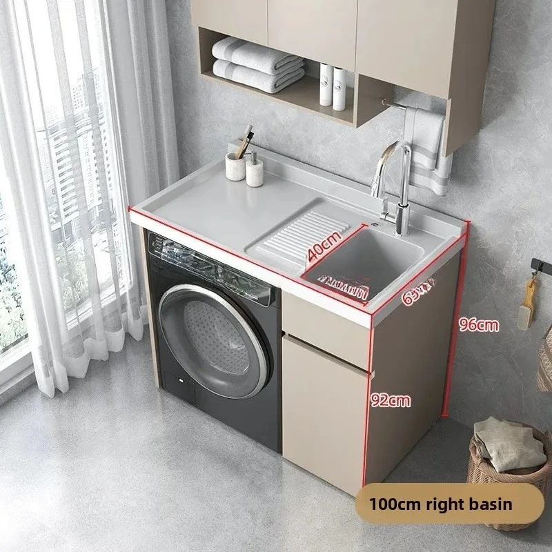 TP-26 Washing Machine Cabinet Balcony Washstand with Washboard Quartz Stone Integrated Basin Washstand Floor-standing Bathroom
TP-26 Washing Machine Cabinet Balcony Washstand with Washboard Quartz Stone Integrated Basin Washstand Floor-standing Bathroom