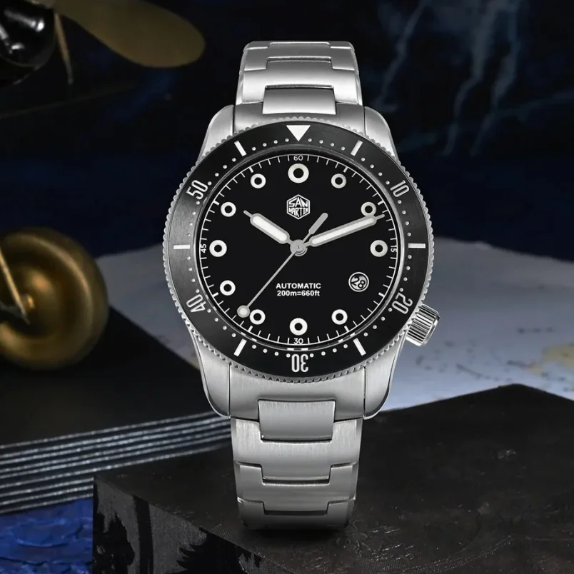 San Martin Men Automatic Watch 39.5mm Mechanical Wristwatch Diver 20ATM Waterproof Luminous Sapphire YN55 Ceramic Bezel
San Martin Men Automatic Watch 39.5mm Mechanical Wristwatch Diver 20ATM Waterproof Luminous Sapphire YN55 Ceramic Bezel