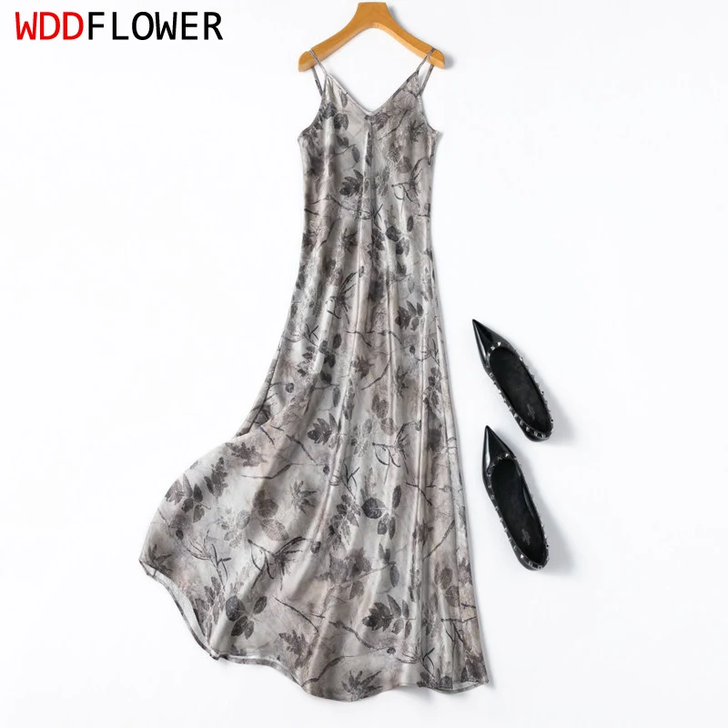 Women Chemise 100% Mulberry Silk 21 Momme Charmeuse Silk Gray Full Slip Long Type Spaghetti Straps Midi Dress Evening Gown M1563
Women Chemise 100% Mulberry Silk 21 Momme Charmeuse Silk Gray Full Slip Long Type Spaghetti Straps Midi Dress Evening Gown M1563