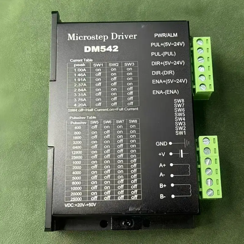 DM542 Stepper Motor Driver 256 Subdivision 4.2A 50V for NEMA17 23 24 CNC 3D Printer High Voltage Current Stepping Control
DM542 Stepper Motor Driver 256 Subdivision 4.2A 50V for NEMA17 23 24 CNC 3D Printer High Voltage Current Stepping Control