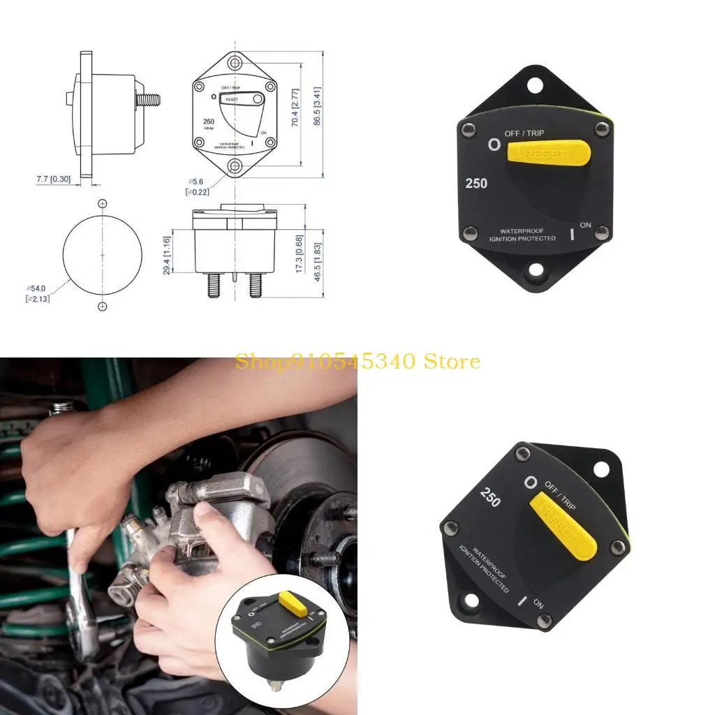 U2JA High Performances 48Vdc Circuit Interrupter with 5/16" Studs Thermal Housing Heavy Duty 5/16" Circuit Breaker for Car
U2JA High Performances 48Vdc Circuit Interrupter with 5/16" Studs Thermal Housing Heavy Duty 5/16" Circuit Breaker for Car
