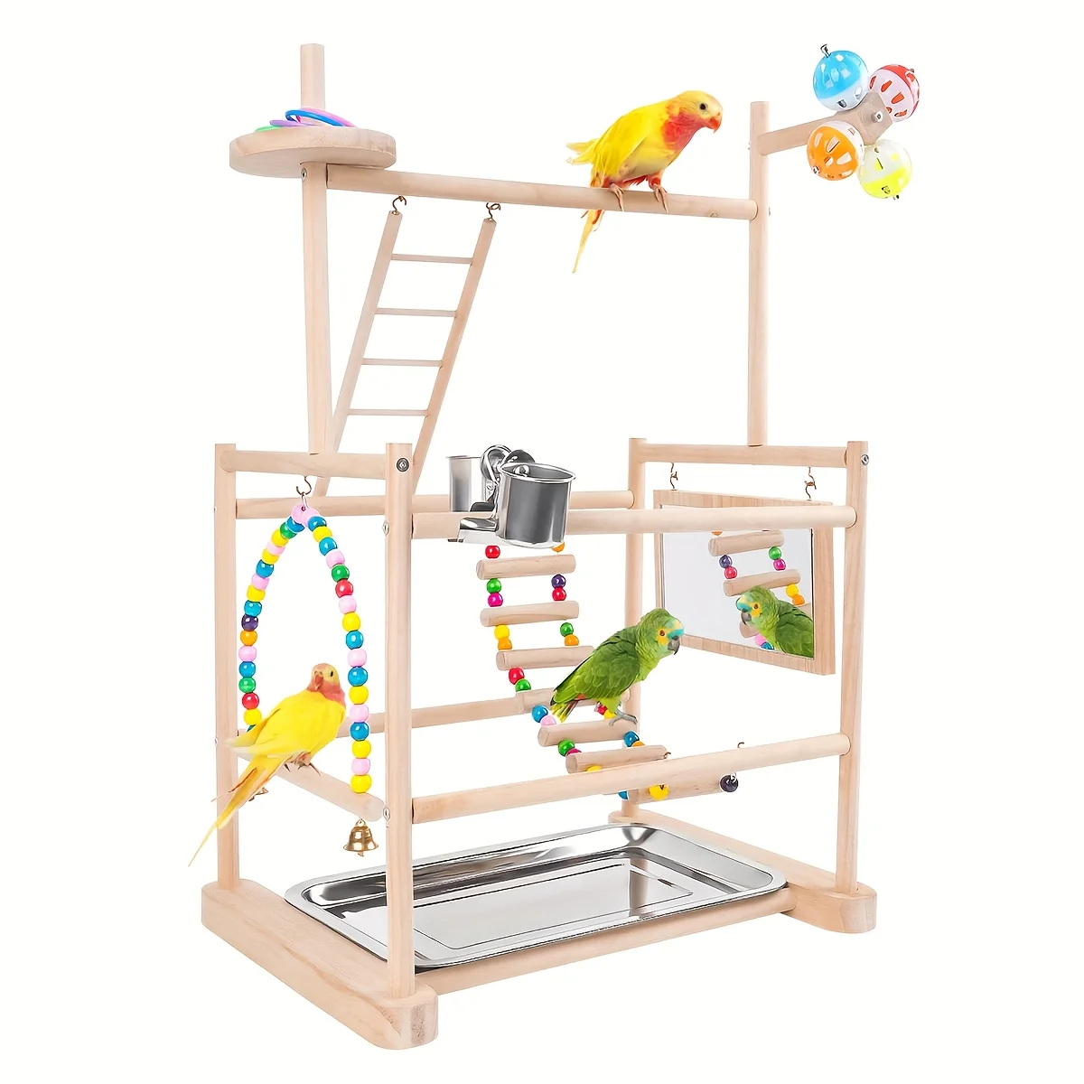 Bird Stand Rack, Bird Playground, Parrot Perch with Feeding Cups, Swing, Ladder And Removable Tray for Parrots, Parakeets, Phoenixes, Lovebirds And Other Small And Medium-Sized Birds
Bird Stand Rack, Bird Playground, Parrot Perch with Feeding Cups, Swing, Ladder And Removable Tray for Parrots, Parakeets, Phoenixes, Lovebirds And Other Small And Medium-Sized Birds