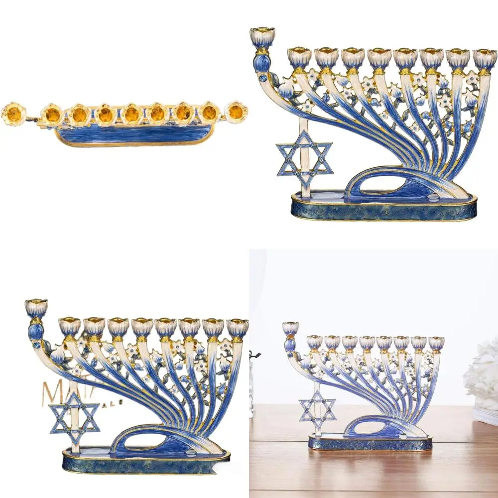 Handcrafted Gold-Accented Crystal Menorah with Enamel Finish
Handcrafted Gold-Accented Crystal Menorah with Enamel Finish