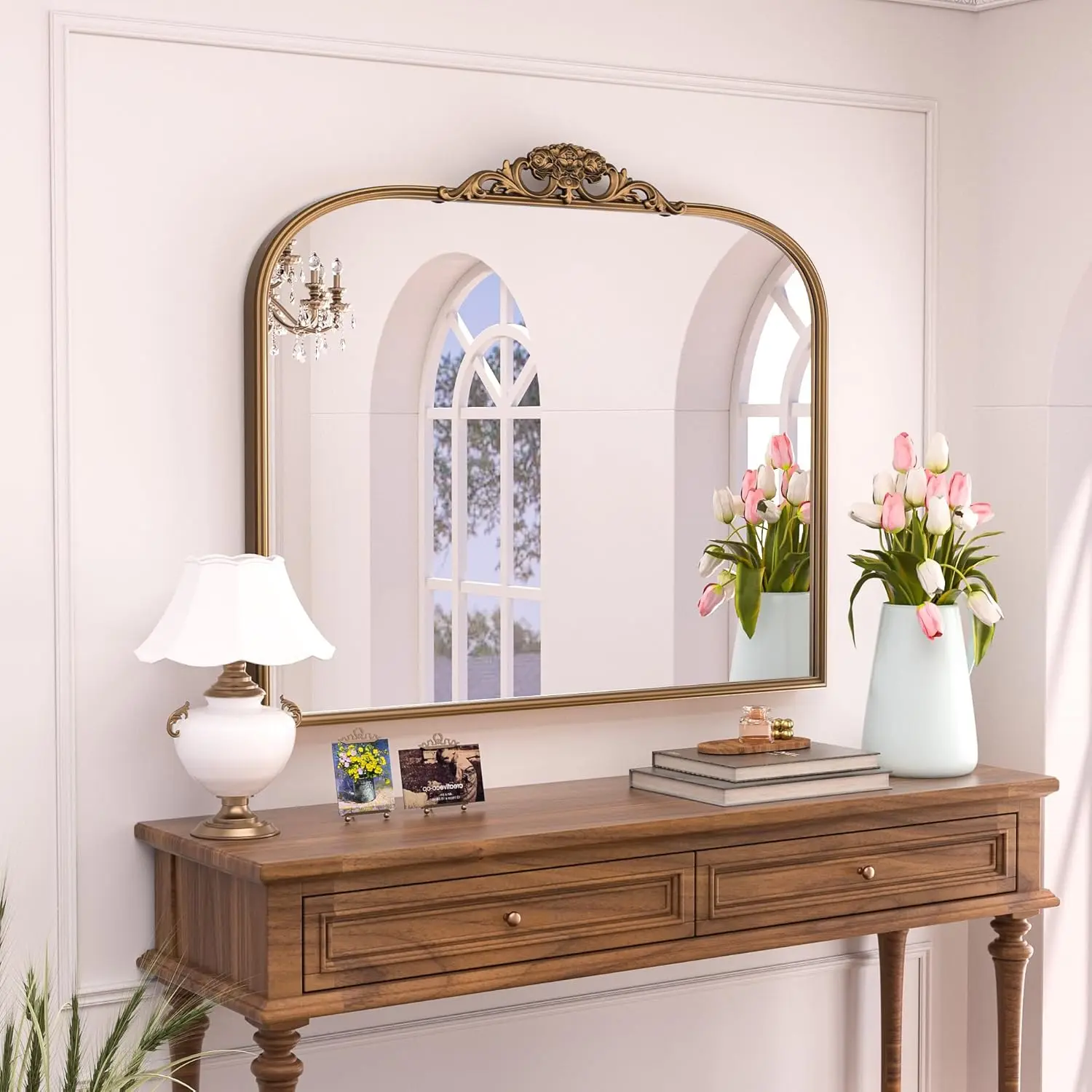 French retro bathroom mirror wall-mounted bathroom bedroom desktop sink vanity mirror
French retro bathroom mirror wall-mounted bathroom bedroom desktop sink vanity mirror