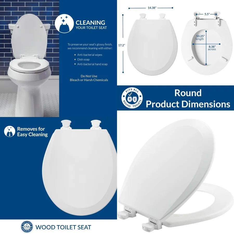 500EC 390 Round Toilet Seat with Easy Clean and Change Hinges for Home Bathroom Use Cotton White Finish Durable and Hygienic De
500EC 390 Round Toilet Seat with Easy Clean and Change Hinges for Home Bathroom Use Cotton White Finish Durable and Hygienic De