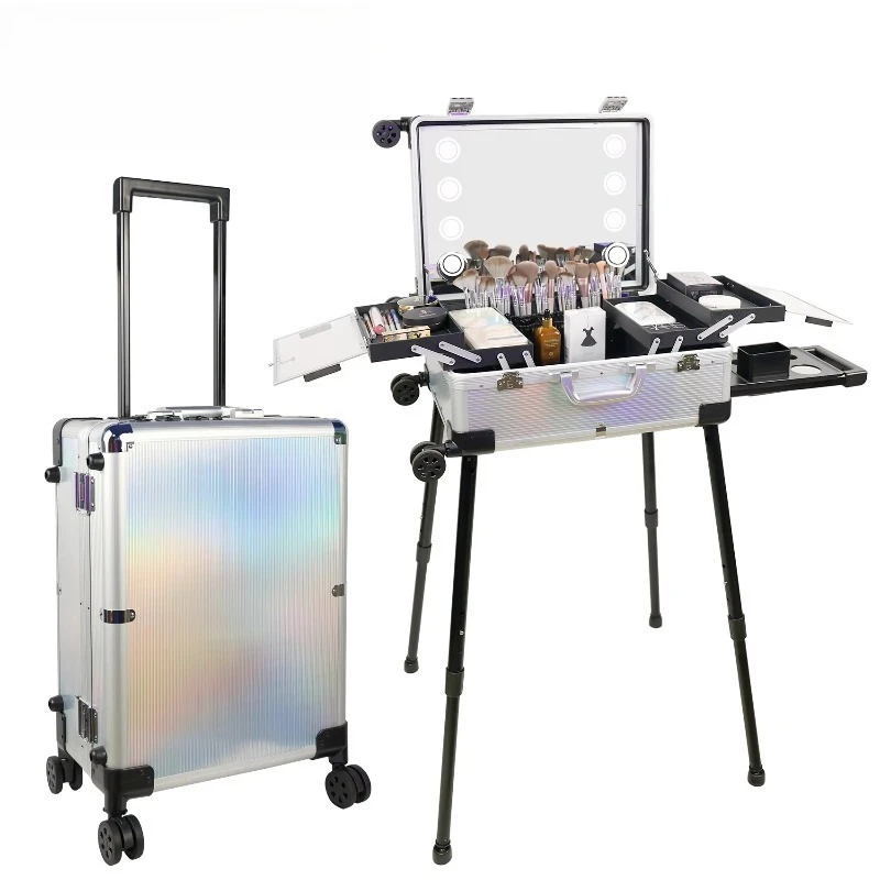 Professional Geometric Pattern Rolling Studio Makeup Artist Box with LED Light Mirror Eco-Friendly Cosmetic Trolley Suitcase
Professional Geometric Pattern Rolling Studio Makeup Artist Box with LED Light Mirror Eco-Friendly Cosmetic Trolley Suitcase