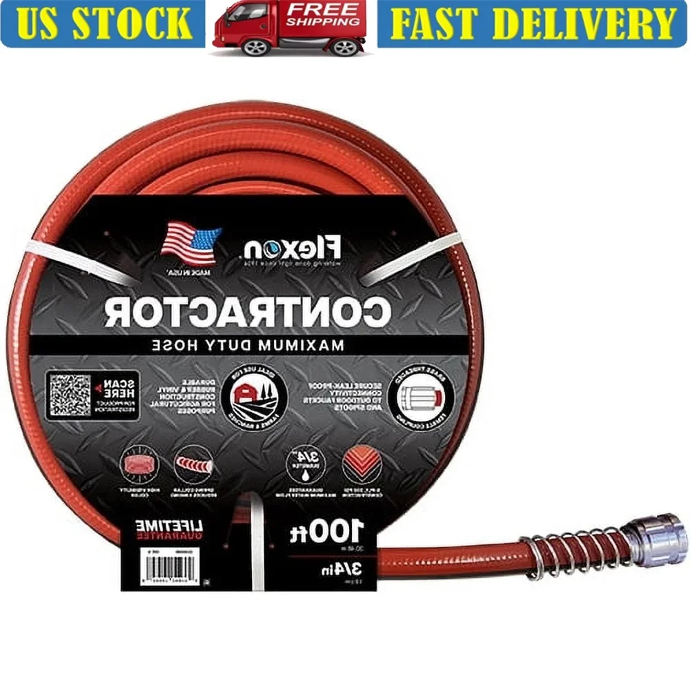Heavy Duty Contractor Grade Garden Hose 3/4 Inch 100 Ft Crush Resistant Brass Couplings Kink Resistant Weather Resistant High
Heavy Duty Contractor Grade Garden Hose 3/4 Inch 100 Ft Crush Resistant Brass Couplings Kink Resistant Weather Resistant High