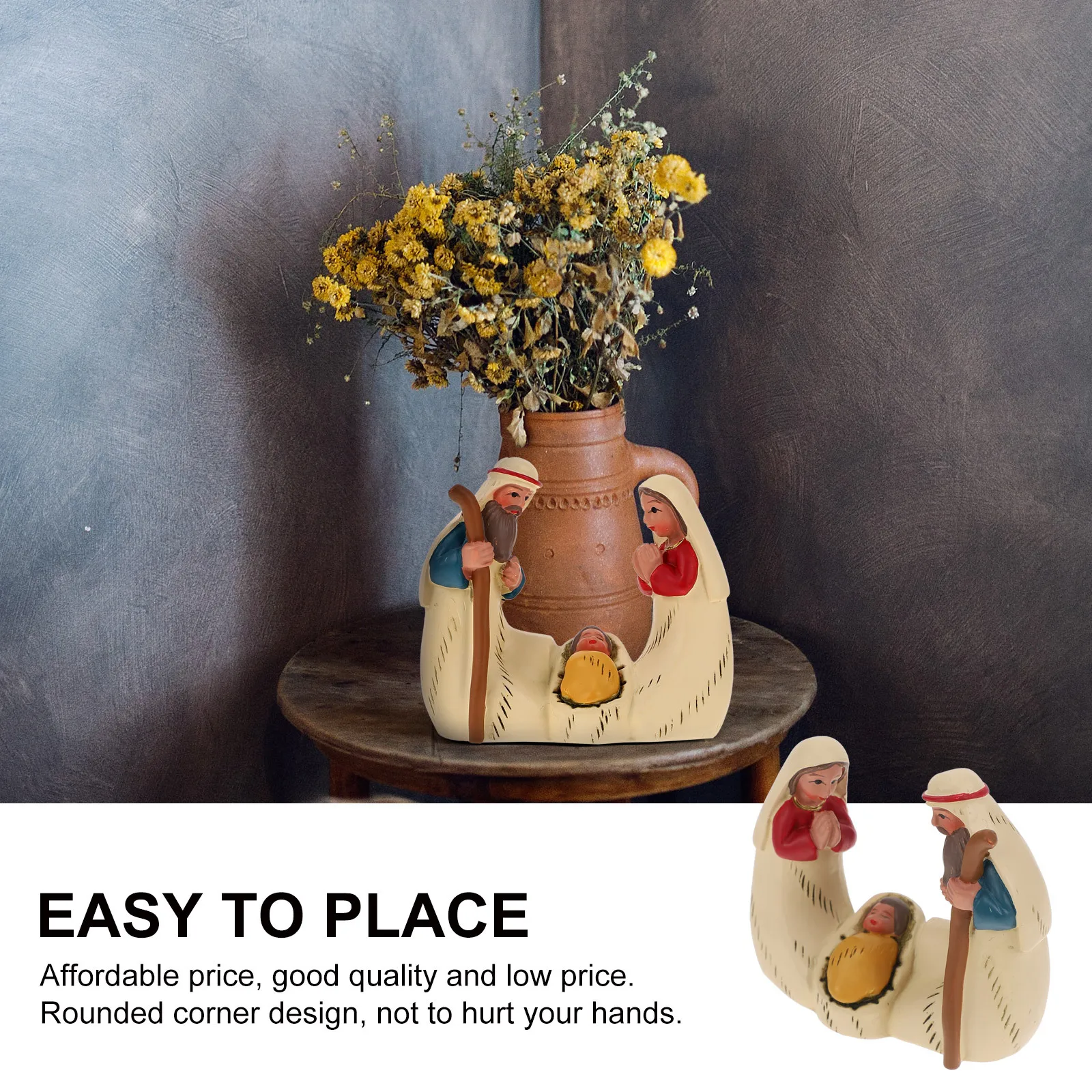 1Pcs Nativity Resin Ornament Miniature Desktop Religious Decoration Christian Home Tabletop Sculpture Church
1Pcs Nativity Resin Ornament Miniature Desktop Religious Decoration Christian Home Tabletop Sculpture Church