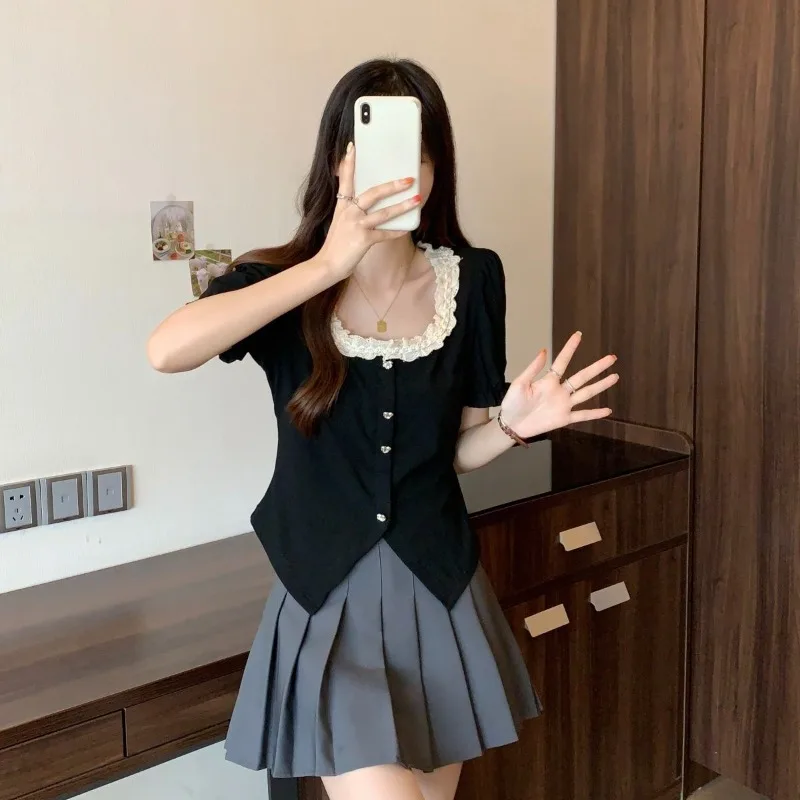 Women's Two Skirt Piece Set Lace Chic and Elegant Vacation 2025 Clothes Korea Jacket New in The Same Korean Style Pleated Skirt
Women's Two Skirt Piece Set Lace Chic and Elegant Vacation 2025 Clothes Korea Jacket New in The Same Korean Style Pleated Skirt