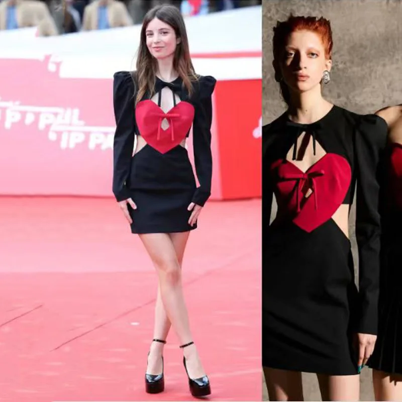 Black bump red love sexy bubble long-sleeved dress fashionable simple temperament elegant versatile high-end vacation style part
Black bump red love sexy bubble long-sleeved dress fashionable simple temperament elegant versatile high-end vacation style part