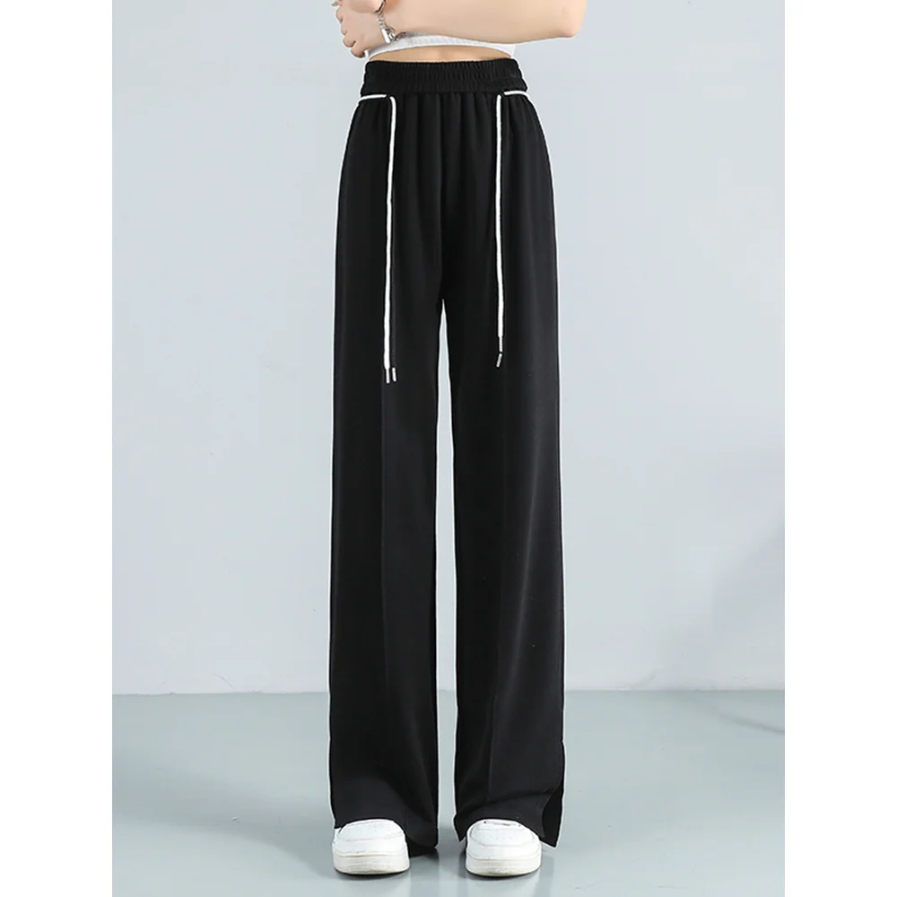 Streetwear Women High Waisted Trousers Drawstring Wide Leg Pants Loose Spring Slit Cut Casual Korean Style Straight Sweatpants
Streetwear Women High Waisted Trousers Drawstring Wide Leg Pants Loose Spring Slit Cut Casual Korean Style Straight Sweatpants
