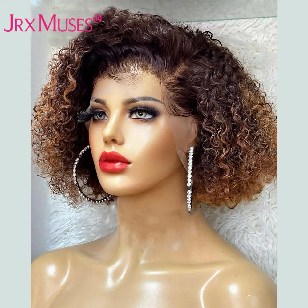 Ombre Honey Blonde Curly Human Hair Wig Side 13x4 Lace Wig for Women Brazilian Deep Curly Short Bob Colored Wigs Pre Plucked
Ombre Honey Blonde Curly Human Hair Wig Side 13x4 Lace Wig for Women Brazilian Deep Curly Short Bob Colored Wigs Pre Plucked