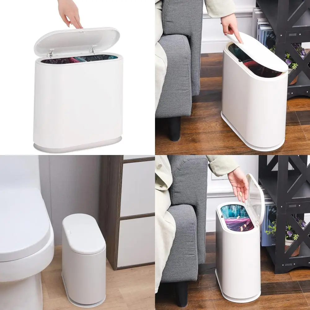 Pet-Resistant Slim 12L Bathroom Trash Bin with Press Lid, White Trash Can for Kitchen, Dorm, and Office
Pet-Resistant Slim 12L Bathroom Trash Bin with Press Lid, White Trash Can for Kitchen, Dorm, and Office
