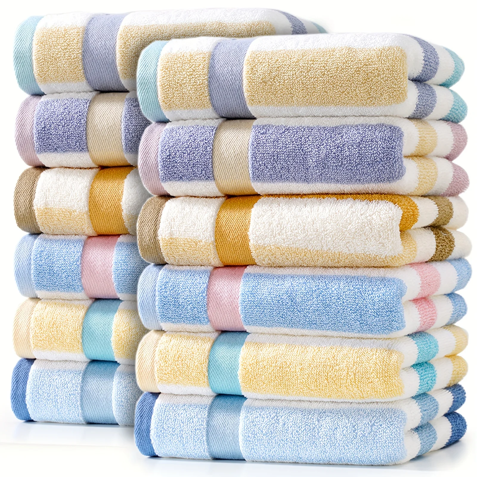 12pcs/24pcs Cotton Colorful Striped Hand Towel Set, 13In X 30In Towel Absorbent & Quick-Drying Face Towel, Super Soft, for
12pcs/24pcs Cotton Colorful Striped Hand Towel Set, 13In X 30In Towel Absorbent & Quick-Drying Face Towel, Super Soft, for