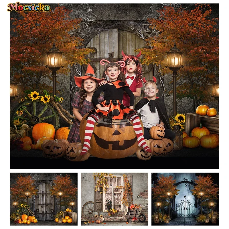 Mocsicka Autumn Halloween Pumpkin Decoration Photography Background Vintage Doors Windows Tree Lights Wheel Photo Backdrop Props
Mocsicka Autumn Halloween Pumpkin Decoration Photography Background Vintage Doors Windows Tree Lights Wheel Photo Backdrop Props