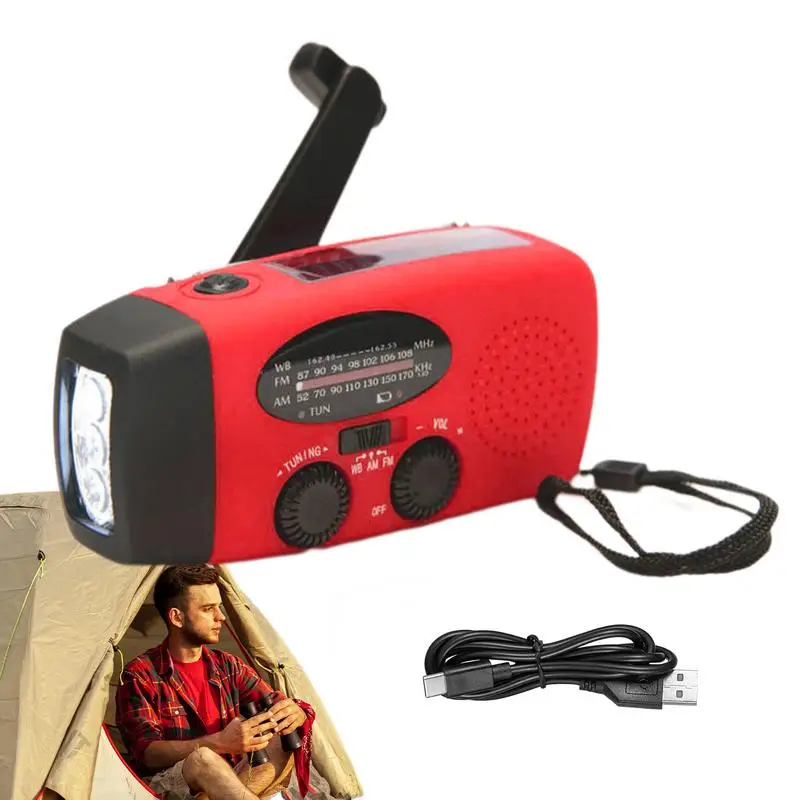 2000mAh Potable Weather Radio FM AM WB NOAA Hand Crank Radio Mobile Power Solar LED Flashlight For Emergency Outdoor Survival
2000mAh Potable Weather Radio FM AM WB NOAA Hand Crank Radio Mobile Power Solar LED Flashlight For Emergency Outdoor Survival