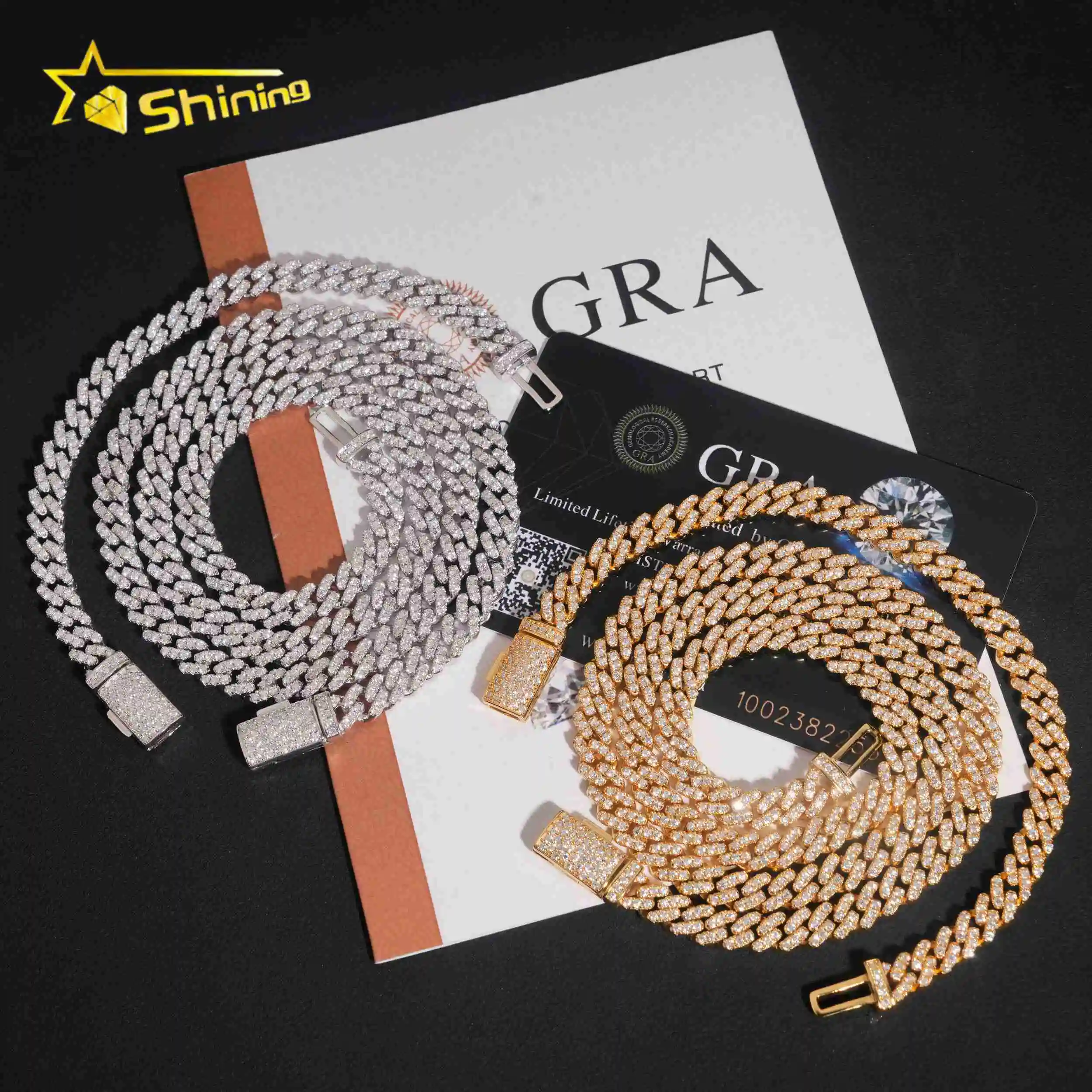 Factory Price RTS Hip Hop Jewelry 6mm Solid 925 Sterling Silver Gold Plated VVS Iced Out Moissanite Miami Cuban Link Chain
Factory Price RTS Hip Hop Jewelry 6mm Solid 925 Sterling Silver Gold Plated VVS Iced Out Moissanite Miami Cuban Link Chain