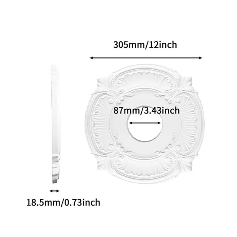 TFORU-Modern Simple PU Ceiling Medallion, Round Plain Faux Plaster Light Plate For Home Decor, 30Cm Diameter
TFORU-Modern Simple PU Ceiling Medallion, Round Plain Faux Plaster Light Plate For Home Decor, 30Cm Diameter