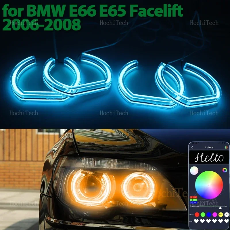 RGB Multicolor DTM style Crystal LED Angel Eyes Bulb Ring Lamp for BMW 7 series E65 E66 facelift 745i 745Li 760Li 760i 2006-2008
RGB Multicolor DTM style Crystal LED Angel Eyes Bulb Ring Lamp for BMW 7 series E65 E66 facelift 745i 745Li 760Li 760i 2006-2008